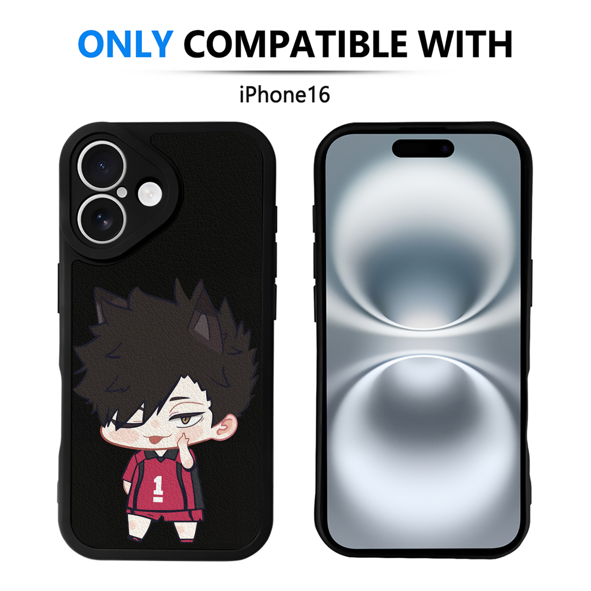 （画像用） ハイキュー!! Haikyu!! 【iPhone 16シリーズ対応】シリコンスマホケース（レザー調） 材質：シリコン